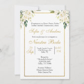 Invitation Bouquet de rose blanche (Devant)