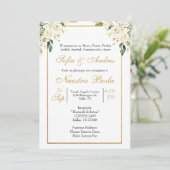 Invitation Bouquet de rose blanche (Debout devant)