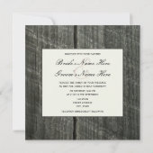 Invitation Bouquet de Rose blanche et mariage en bois d'Améri (Dos)