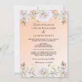Invitation Bouquet de rose de corail blanc mariage (Devant)