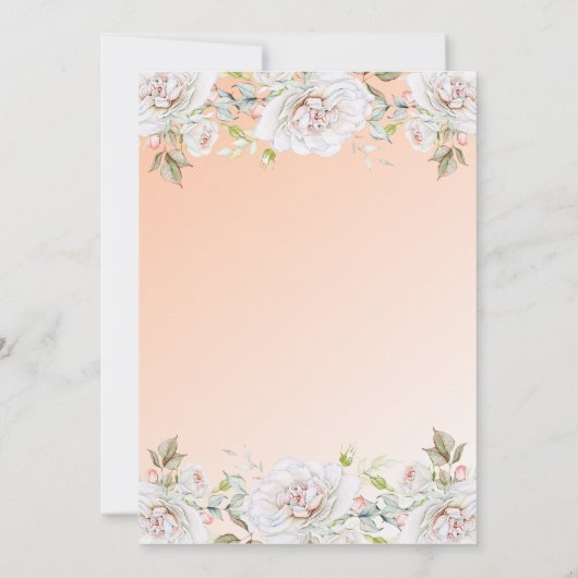 Invitation Bouquet de rose de corail blanc mariage (Dos)