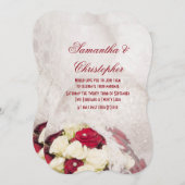 Invitation Bouquet de rose et mariage de robe rouge (Devant / Derrière)