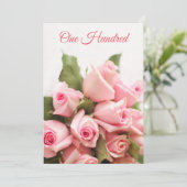 Invitation Bouquet de rose romantique 100e anniversaire (Debout devant)