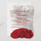 Invitation Bouquet de rose rouge et mariage de robe (Devant)