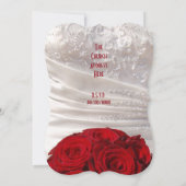 Invitation Bouquet de rose rouge et mariage de robe (Dos)