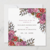 Invitation Bouquet de rose rouge violet (Devant)