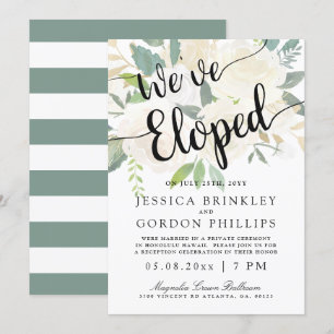 Invitation Bouquet de roses blanches   Nous nous sommes enfui