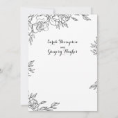 Invitation Bouquet de roses calligraphié rustique pour mariag (Dos)