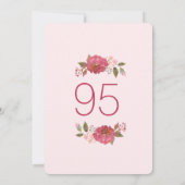 Invitation Bouquet de roses d'aquarelle 95e fête d'anniversai (Dos)