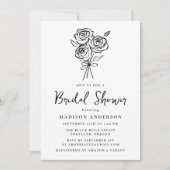 Invitation Bouquet de roses noires dessiné à la main Fête des (Devant)