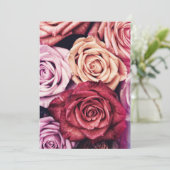 Invitation Bouquet de roses roses (Debout devant)