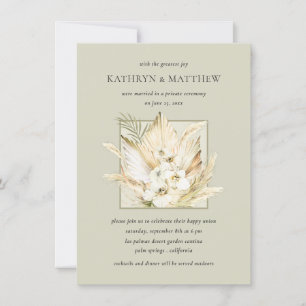 Invitation Bouquet de style boho avec herbe de la pampa après