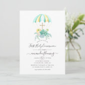 Invitation Bouquet de succulentes florales parachute première (Debout devant)