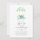 Invitation Bouquet de succulents floraux Sip et voir (Devant)