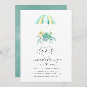 Invitation Bouquet de succulents floraux Sip et voir