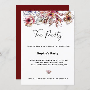 Invitation Bouquet de thé rose Bourgogne