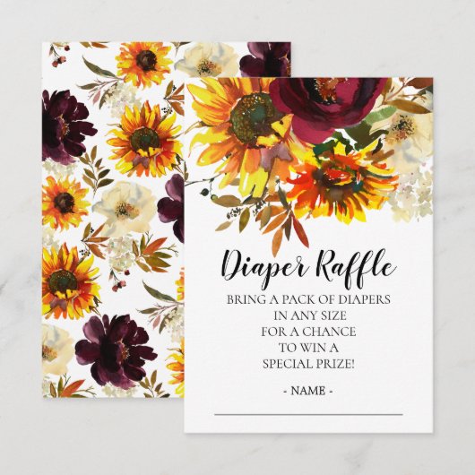 Invitation Bouquet de tournesol Baby shower rabat (Devant / Derrière)