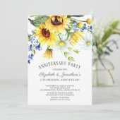 Invitation Bouquet de tournesol fête du 25e anniversaire (Debout devant)