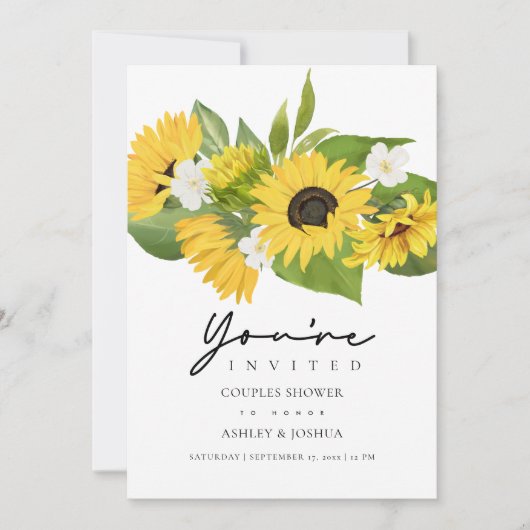 Invitation Bouquet de tournesol Mariage Couples Douche (Devant)