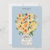 Invitation Bouquet de tournesol rustique aquarelle (Devant)