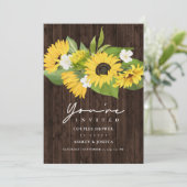 Invitation Bouquet de tournesol rustique Mariage Couples Douc (Debout devant)