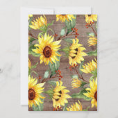 Invitation Bouquet de tournesol rustique pour fête d'annivers (Dos)