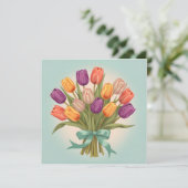 Invitation Bouquet de tulipes de printemps (Debout devant)