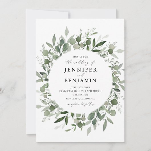 Invitation Bouquet de verdure (Devant)