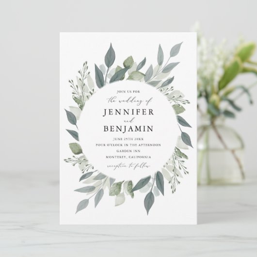 Invitation Bouquet de verdure (Debout devant)