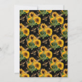 Invitation Bouquet des abeilles noires jaunes Fleurs de solei (Dos)