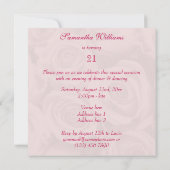 Invitation Bouquet Des Roses Roses Roses Roses 21e Anniversai (Dos)