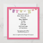 Invitation Bouquet Fleur baby shower Avec Pieds Bébés (Dos)