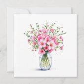 Invitation Bouquet Fleur baby shower Avec Pieds Bébés (Devant)