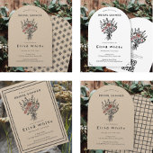 Invitation Bouquet fleur sauvage Arc Rustique Douche Whimsica