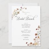 Invitation Bouquet Fleur sauvage blanc moderne Brunch nuptial (Devant)