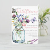 Invitation Bouquet fleur sauvage en verre papillon Jar Bohemi (Debout devant)
