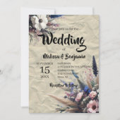 Invitation Bouquet Fleur sauvage rustique sur Mariage de parc (Devant)