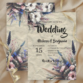 Invitation Bouquet Fleur sauvage rustique sur Mariage de parc