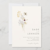 Invitation Bouquet Fleur sauvage Whimsical | Ivoire tout en u (Devant)