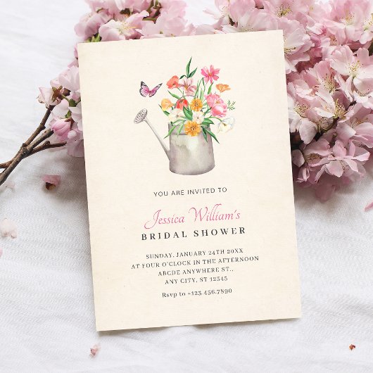 Invitation Bouquet fleuri douche nuptiale