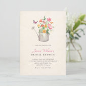 Invitation Bouquet fleuri douche nuptiale (Debout devant)