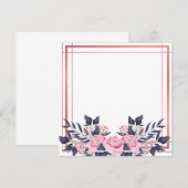 Invitation Bouquet floral à bordure rose (Devant / Derrière)