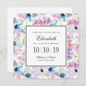 Invitation Bouquet floral aquarelleBridesmaid (Devant / Derrière)