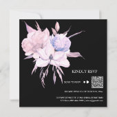 Invitation *~* Bouquet floral AR15 QR RSVP Blush PINK MARIAGE (Dos)