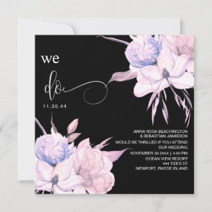 Invitation *~* Bouquet floral AR15 QR RSVP Blush PINK MARIAGE