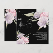 Invitation *~* Bouquet floral AR15 RSVP BLUSH QR MARIAGE (Devant / Derrière)