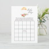Invitation Bouquet floral Baby shower parachute Bingo (Debout devant)
