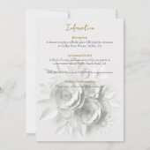 Invitation Bouquet floral blanc de mariage (Dos)
