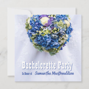 Invitation Bouquet floral bleu bachelortie