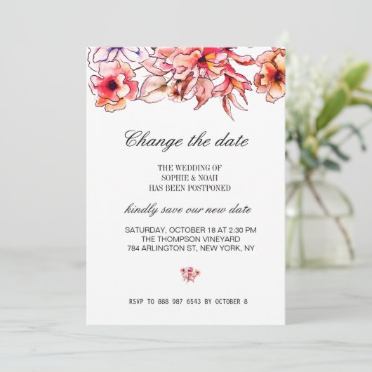 Invitation Bouquet floral clair de Bourgogne | Modifier La Da (Debout devant)